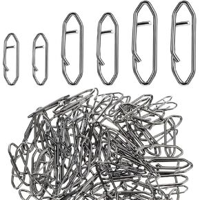 150 Pcs Fishing Clips,High Strength Stainless Steel Fishing Speed Clips,Fishing Snaps,Freshwater Saltwater Crankbait Popper Lure Connector Tackle