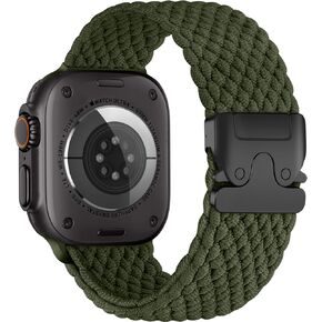 Nylon Sport Loop for Apple Watch Ultra/Ultra 2 Band 49mm 46mm 45mm 44mm 42mm 41mm 40mm 38mm Men Women, Parachute Buckle Stretchy Braided Strap Wristband for iWatch Bands SE Series 10 9 8 7 6 5 4 3 2 1