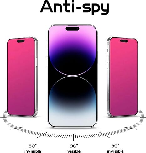 2 حزمة التدرج الزجاج المقسّر لـ iPhone 14 Pro Max Privacy Screen Protector for iPhone14 Promax 6.7inch Anti Spy Anti Blue Light Protect in Kuwait