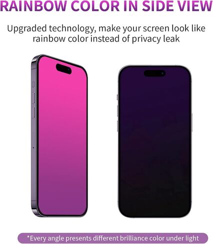 2 حزمة التدرج الزجاج المقسّر لـ iPhone 14 Pro Max Privacy Screen Protector for iPhone14 Promax 6.7inch Anti Spy Anti Blue Light Protect in Kuwait