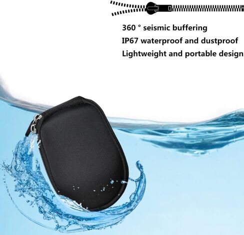 Anleo Storage Case for Logitech MX Anywhere 3S / Anywhere 3 / Anywhere 2S / Anywhere 2- IP54 Waterproof Cover with Shockproof Design & Carabiner Hook （Black） in Kuwait