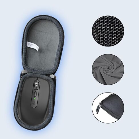 Anleo Storage Case for Logitech MX Anywhere 3S / Anywhere 3 / Anywhere 2S / Anywhere 2- IP54 Waterproof Cover with Shockproof Design & Carabiner Hook （Black） in Kuwait