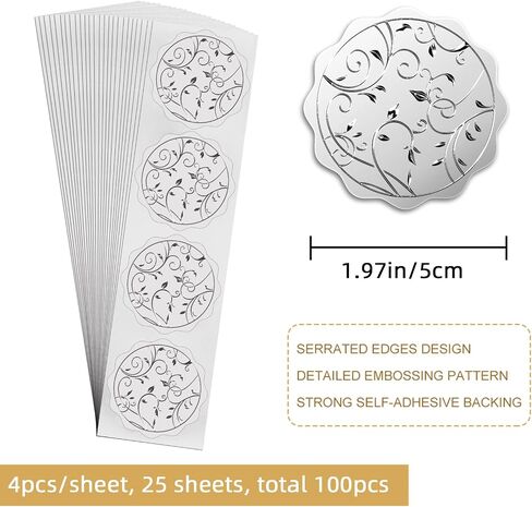 CRASPIRE 2" Embossed Silver Foil Stickers You Make A Difference 100pcs Certificate Seals Silver Embossed Round Gold Certificate Seal Stickers for Envelopes Invitation Card Diplomas Awards Graduation in Saudi Arabia