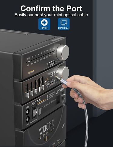 Toslink to Mini Toslink Cable Optical Audio Cable for Soundbar.Attention:Cannot Convert Analog Signals to Digital,Not A 3.5mm AUX Plug (3feet/1M) in Kuwait