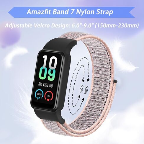 حلقة منفردة نايلون نايلون لفرقة Amazfit 7 ، حزام بديل قابل للتعديل من Wirstband Sport Wirstband لـ Amazfit Band 7 Women Men in Kuwait