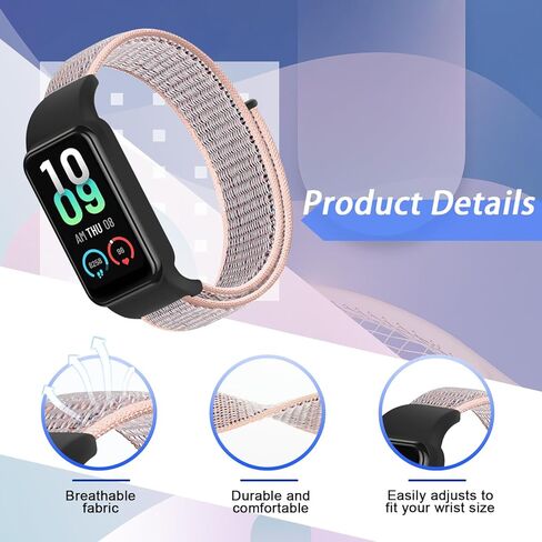 حلقة منفردة نايلون نايلون لفرقة Amazfit 7 ، حزام بديل قابل للتعديل من Wirstband Sport Wirstband لـ Amazfit Band 7 Women Men in Kuwait