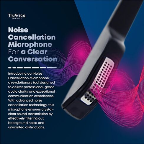 TruVoice HD-500 Deluxe Office/Call Center Headset with Noise Canceling Microphone & HD Sound - Compatible with Yealink, Grandstream, Sangoma, Ooma and Snom Desk Phones in Saudi Arabia
