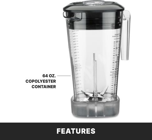 Waring Commercial MX1500XTX 3.5 HP Blender with 4 recipe programable LCD Display, Noise Reducing Sound Enclosure and 64 oz BPA Free Copolyster Container, 120V, 5-15 Phase Plug in Kuwait