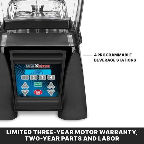 Waring Commercial MX1500XTX 3.5 HP Blender with 4 recipe programable LCD Display, Noise Reducing Sound Enclosure and 64 oz BPA Free Copolyster Container, 120V, 5-15 Phase Plug in Kuwait