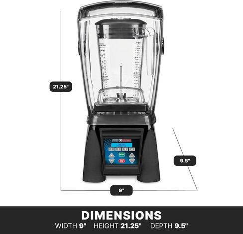 Waring Commercial MX1500XTX 3.5 HP Blender with 4 recipe programable LCD Display, Noise Reducing Sound Enclosure and 64 oz BPA Free Copolyster Container, 120V, 5-15 Phase Plug in Kuwait