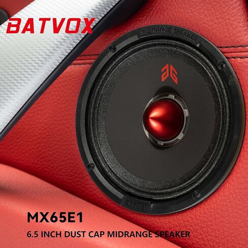 MX65E1 مكبرات الصوت 6.5 بوصة متوسطة 400 واط 6 أوم رصاصة حمراء ، مكبرات صوت صوتية عالية الجودة لنظام صوت ستيريو للسيارة أو الشاحنة ، أسود (مكبرات صوت) in Kuwait