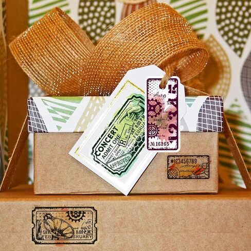 GLOBLELAND Postmark Postcard Stamps Vintage Air Tickets Clear Stamps Vintage Ticket Postcard Stamps Postcard Border Edge Silicone Halloween Christmas (Vintage Postage0) in Saudi Arabia