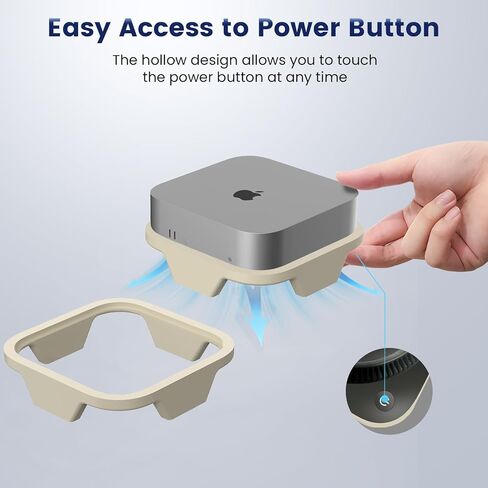 حامل سطح المكتب السيليكون لـ Mac Mini M4 ، مضاد للخلع ، وتجنب ارتفاع درجة الحرارة ، والوصول إلى زر الطاقة السهلة وتنظيم المكتب ، والملحقات MAC Mini الأساسية (رمادي) in Kuwait