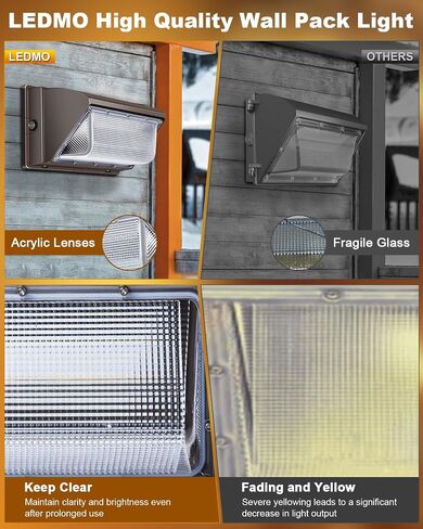 LEDMO 150W LED Wall Pack with Photocell Dusk to Dawn 5000K Waterproof Commercial Outdoor Light Fixture 21000lm 100-277V Equivalent,Energy Save Flood Lights for Building,Yard,Warehouse,Garage in Saudi Arabia