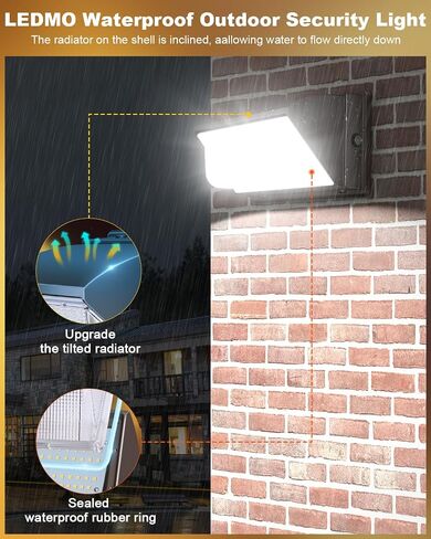 LEDMO 150W LED Wall Pack with Photocell Dusk to Dawn 5000K Waterproof Commercial Outdoor Light Fixture 21000lm 100-277V Equivalent,Energy Save Flood Lights for Building,Yard,Warehouse,Garage in Saudi Arabia