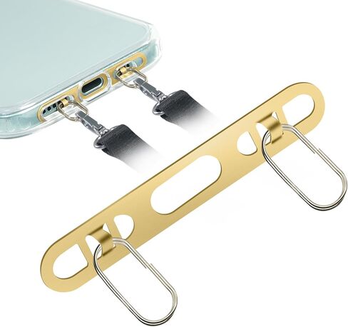 ZXZone iPhone Hang 2 Way Metal Phone Tether Tab, Upgraded Double Buckle Hole Ring Cell Phone Lanyard Patch, Phone Strap Replacement Part for iPhone Cases (Silvery-TQ) in Kuwait