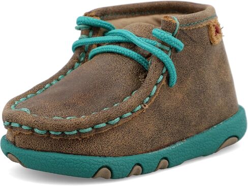 Twisted X Infant's Driving Moc، Moc Toe، Bomber، أبيض متعدد، ووردي، 7 M in Kuwait