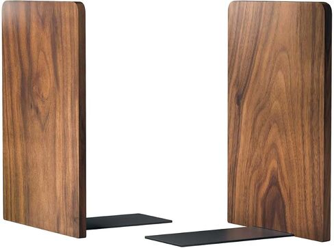 Large Bookend Hold Heavy Books- 7x4x5in 1 Pack Wood Bookends for Heavy Books Heavy Duty Walnut Book Ends for Men Wood Bookends for Office Desk Non-Skid in Saudi Arabia