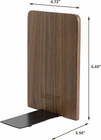 Large Bookend Hold Heavy Books- 7x4x5in 1 Pack Wood Bookends for Heavy Books Heavy Duty Walnut Book Ends for Men Wood Bookends for Office Desk Non-Skid in Saudi Arabia