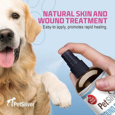 PetSilver Wound & Skin Spray for Cats - Chelated Silver, Superior to Colloidal Silver - Wound Care, Allergy & Itch Relief, Hot Spot Treatment for Cats - Natural Skin Soother - Made in USA - 2 fl oz in Saudi Arabia
