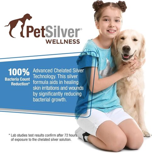 PetSilver Wound & Skin Spray for Cats - Chelated Silver, Superior to Colloidal Silver - Wound Care, Allergy & Itch Relief, Hot Spot Treatment for Cats - Natural Skin Soother - Made in USA - 2 fl oz in Saudi Arabia