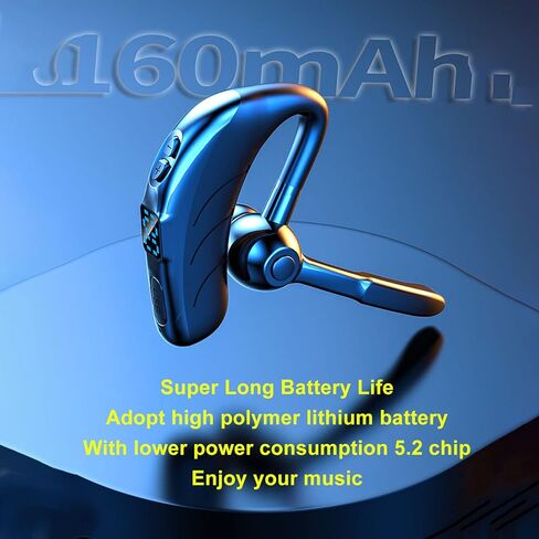VBESTLIFE Bluetooth Earpiece, Bluetooth 5.2 Earpiece with 20H Talking Time Built in HD Microphone for Cellphones, Hand Headphones for Trucker, Office (Carton Boxed) in Kuwait