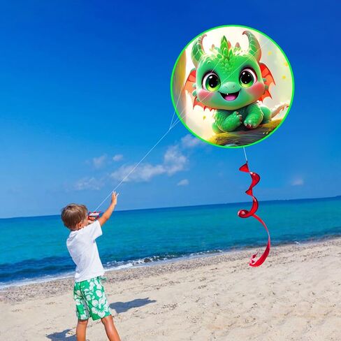 طائرة ورقية مستديرة من HENGDA KITE، للأطفال والكبار، سهلة الطيران، تصميم ممتاز للنسيج والهيكل، الصور جميلة بدقة عالية، مناسبة للمبتدئين (31 × 31) باللون الرمادي. in Saudi Arabia