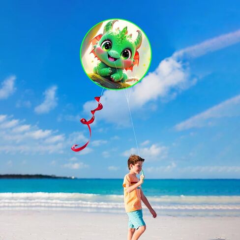 طائرة ورقية مستديرة من HENGDA KITE، للأطفال والكبار، سهلة الطيران، تصميم ممتاز للنسيج والهيكل، الصور جميلة بدقة عالية، مناسبة للمبتدئين (31 × 31) باللون الرمادي. in Saudi Arabia