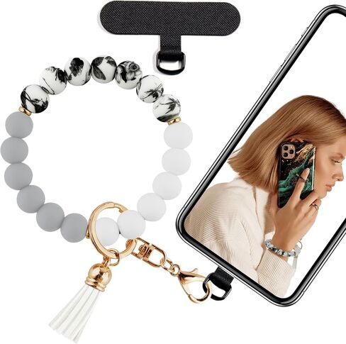 Silicone Beaded Phone Wrist Strap for Women, BPA-Free Silicone in Kuwait