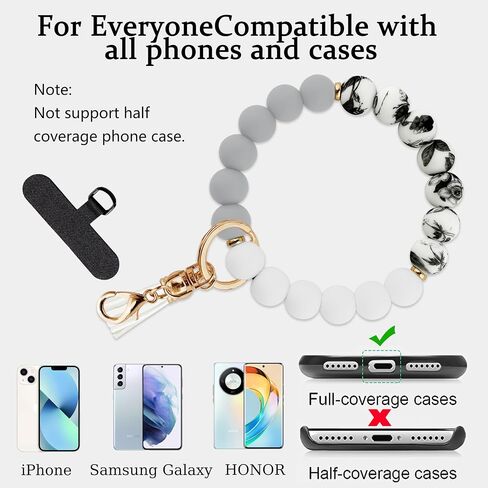 Silicone Beaded Phone Wrist Strap for Women, BPA-Free Silicone in Kuwait
