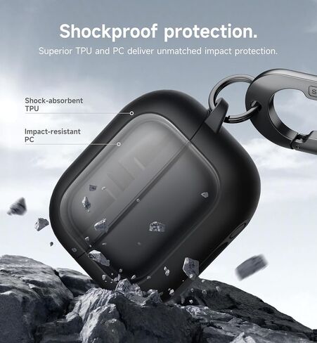 SURITCH for Samsung Galaxy Buds 3 Pro/Galaxy Buds 3 Case, Magnetic Bumper Cases for Galaxy Buds3 Pro/Buds3, Rugged Shockproof Protective Covers with Carabiner & Cleaning Kit & Removal Tool, Black in Saudi Arabia