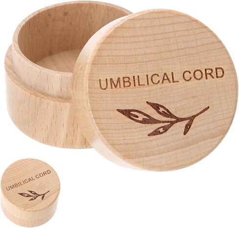 Wooden Umbilical Cord Keepsake Box Engraved Baby Memory Box for Umbilical Cord Storage Easy Open First Haircut Keepsake and Round Tooth Box Durable Baby Keepsake Gift for Newborn Baby Shower Pregnancy in Kuwait