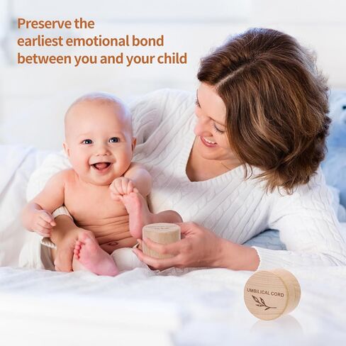 Wooden Umbilical Cord Keepsake Box Engraved Baby Memory Box for Umbilical Cord Storage Easy Open First Haircut Keepsake and Round Tooth Box Durable Baby Keepsake Gift for Newborn Baby Shower Pregnancy in Kuwait