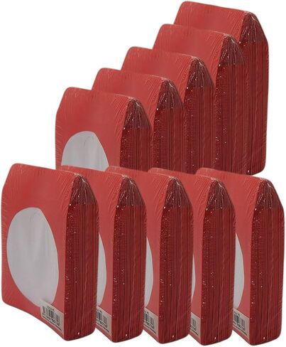BestDuplicator White CD/DVD Paper Media Sleeves مع رفرف ونافذة صافية (حزمة 100) in Kuwait