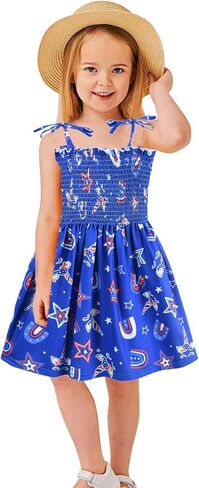 CM-Kid July 4th Dress for Toddler Girls Summer Patriotic Outfit American Flag Dresses in Kuwait