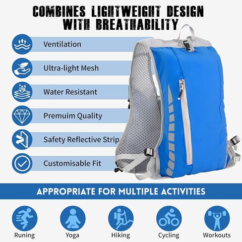 NONSAR Running Vest Backpack 7L, Running Vest for Men Women, Lightweight Pack with 500ml Soft Flask, Adjustable Chest Straps and Reflective Running Hydration Vest for Running Hiking Cycling Camping in Saudi Arabia