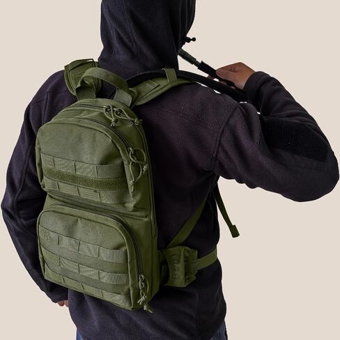 Hydration Pack, 10L Water Backpack with 2.5L Water Bladder, MOLLE System for Outdoor Hiking, Biking, Running, Black in Saudi Arabia