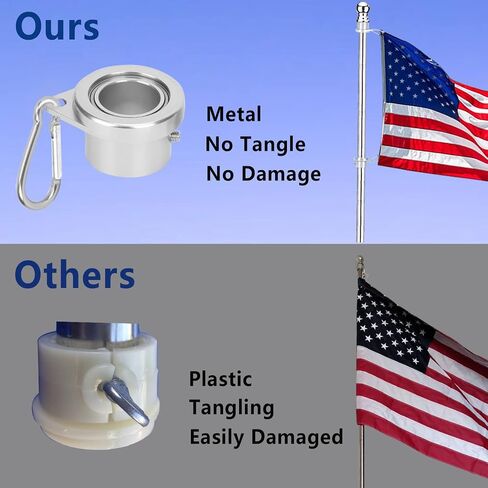 Flag Poles for Outside House, 6 FT Flag Pole Kit with No-Tangle Aluminum Ring Clips and Holder Mounting Bracket, Stainless Steel 1 inch Diameter Flagpole for Boat Dock Porch Sport (1 Pack) in Saudi Arabia