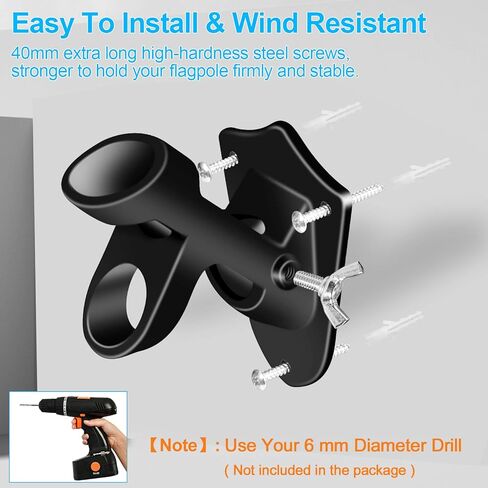 قوسين حامل عمود العلم ، Bonwin 1 "قوس تصاعد القطب مع الصلبة لجدار الجدار المنزلي ، 1" قطر داخلي ، وضعين وسبائك الألومنيوم ، مطلي خالٍ in Kuwait