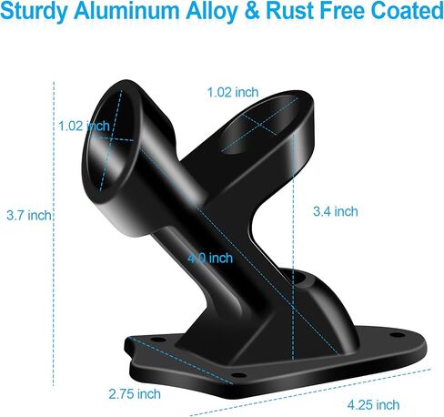 قوسين حامل عمود العلم ، Bonwin 1 "قوس تصاعد القطب مع الصلبة لجدار الجدار المنزلي ، 1" قطر داخلي ، وضعين وسبائك الألومنيوم ، مطلي خالٍ in Kuwait
