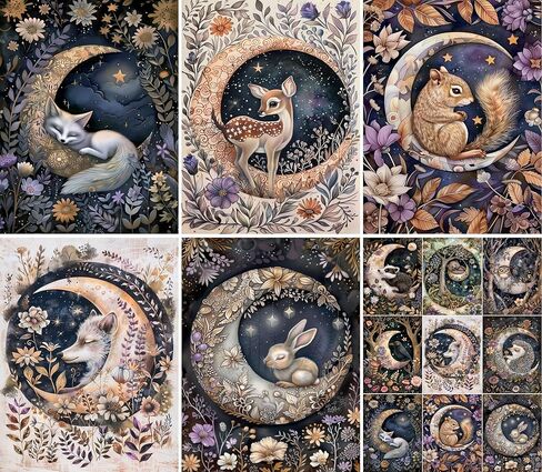 White Animals Rice Paper, 8 x 10.5 inch (6pc) - Mulberry Paper for Decoupage Scrapbooking Cards Crafts by Craft Kreativelys in Kuwait