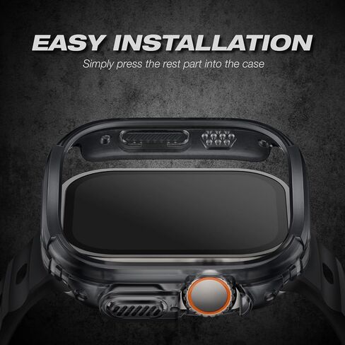 Suitisbest 2 Pack Hard Case Compatible with Apple Watch Case Ultra 2/Ultra 49mm, Military Shockproof Protective Case Scratch Protection Rugged Bumper for iWatch Ultra 2/Ultra 49mm in Kuwait