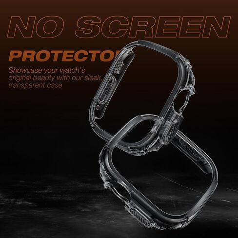 Suitisbest 2 Pack Hard Case Compatible with Apple Watch Case Ultra 2/Ultra 49mm, Military Shockproof Protective Case Scratch Protection Rugged Bumper for iWatch Ultra 2/Ultra 49mm in Kuwait