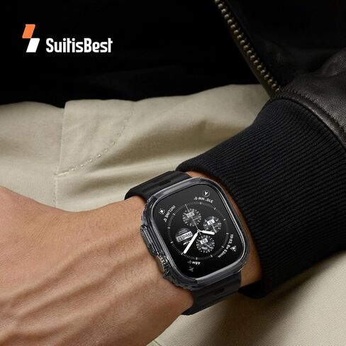 Suitisbest 2 Pack Hard Case Compatible with Apple Watch Case Ultra 2/Ultra 49mm, Military Shockproof Protective Case Scratch Protection Rugged Bumper for iWatch Ultra 2/Ultra 49mm in Kuwait