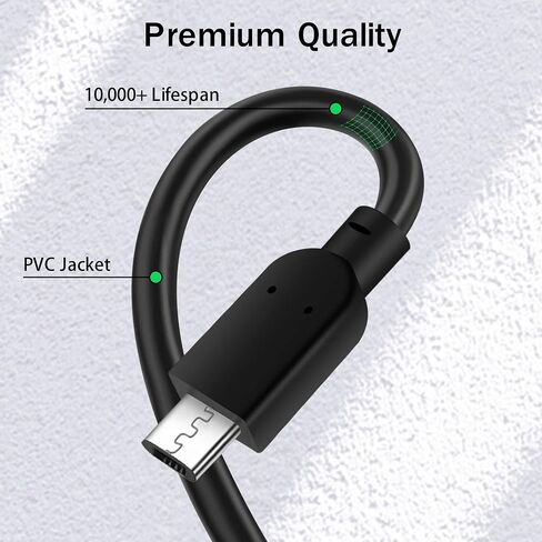 USB-C to USB Micro Cable - 2FT Flexible Cord, Supports Fast Charging & Data Sync, Compatible with MacBook Pro, Samsung Galaxy S7/S6, Kindle, Pixel 3 XL/2 XL & Micro USB Devices in Saudi Arabia