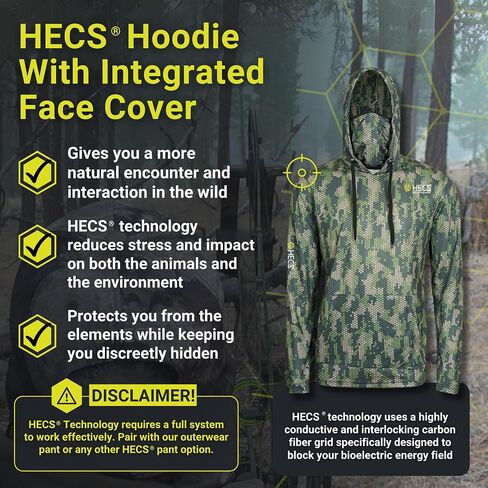 HECS Hunting HECStyle Stealth Screen Hoodie with Face Mask Deer Turkey & Big Game Hunting Accessories & Gear Unisex in Saudi Arabia