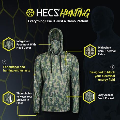 HECS Hunting HECStyle Stealth Screen Hoodie with Face Mask Deer Turkey & Big Game Hunting Accessories & Gear Unisex in Saudi Arabia