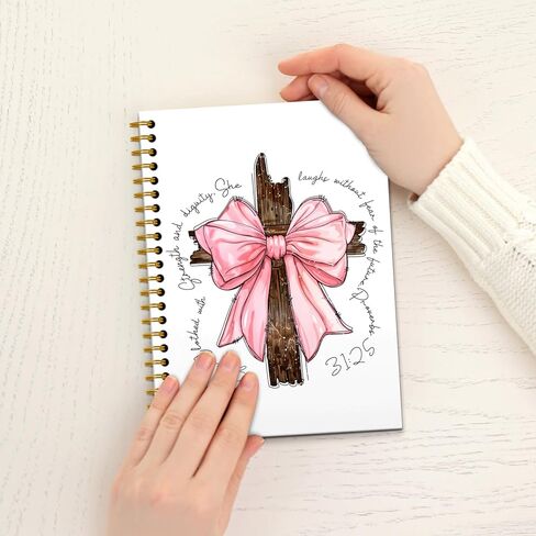 Pink Bow Coquette Notebook, God is Within Her She Will not Fall Christian Notebook Journal, Preppy Journal, Christian Gifts for Women, Bible Journaling Notebook, Spiral Notebook 5.5x8.3 Inches in Kuwait