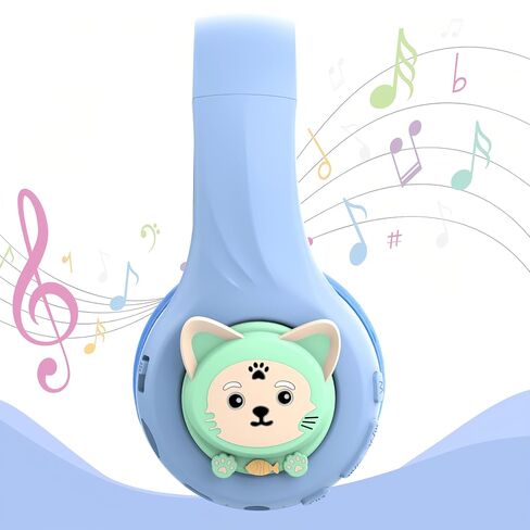 Riwbox CB-7S Kids Bluetooth Headphones, LED Light Up, 74/85/95dB Safe Volume Limited, TF Card, 50H Playtime, Bluetooth V5.3 Wirless Headphones with Mic and Volume Control for Tablet in Kuwait