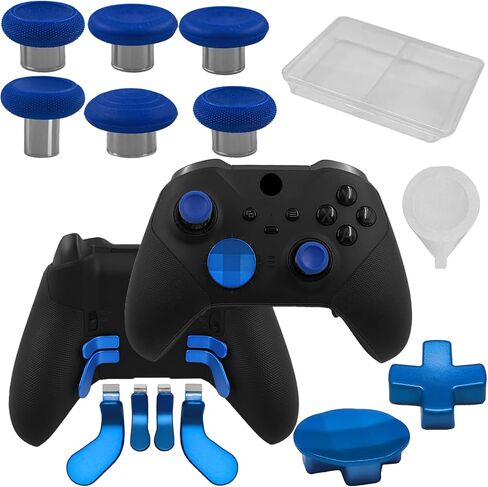 13 in1 Metal Thumbsticks for Xbox One Elite Series 2 Core Controller, Replacement Thumbsticks Paddles Joysticks for Xbox Elite Series 2 with 6 Magnetic Swap Joysticks, 4 Paddles, 2 D-Pads, 1Tool(Blue) in Saudi Arabia
